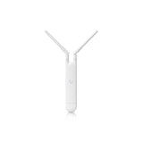 Toma vertical de cuerpo cilíndrico blanco con base redondeada y dos antenas externas extendidas en forma de V