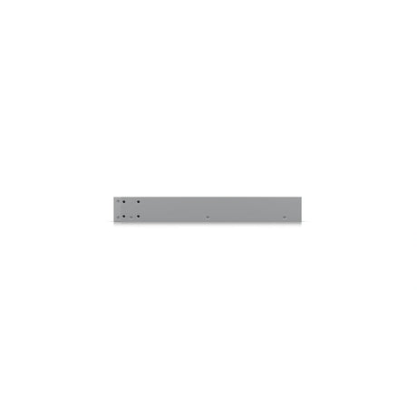 Perfil lateral del switch empresarial que muestra su diseño compacto y montaje en rack