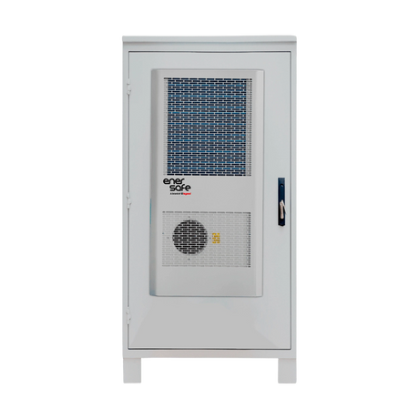 Gabinete blanco exterior IP65 con módulo de ventilación azul y logotipo Legrand