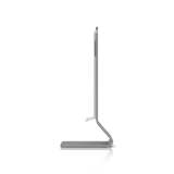 Perfil lateral en L invertida del soporte con pestaña blanca de sujeción