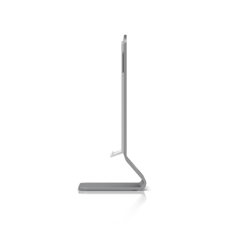 Perfil lateral en L invertida del soporte con pestaña blanca de sujeción