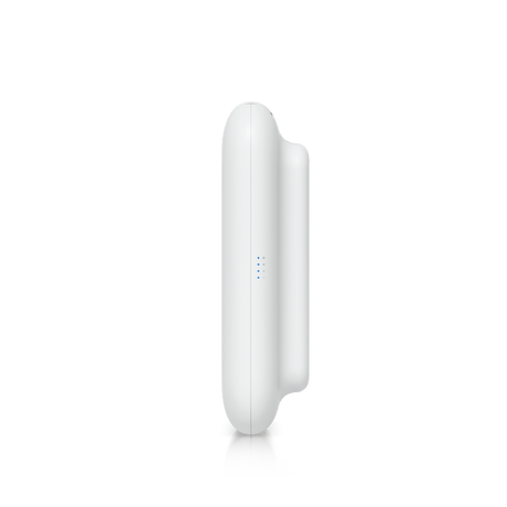 Perfil lateral aerodinámico del dispositivo con indicadores LED azules verticales