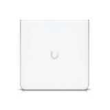 Frente del dispositivo UniFi blanco mate con barra luminosa azul clara superior y diseño sin botones