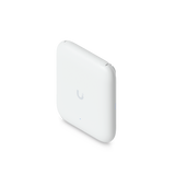 Cara frontal blanca lisa del dispositivo con logotipo Ubiquiti y luz indicadora