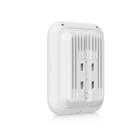 Vista trasera del equipo wifi 7 para empresas exteriores con aletas de refrigeración