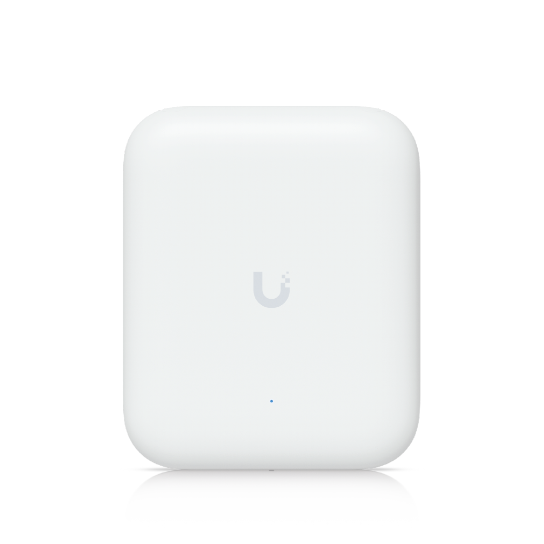 Punto de acceso wifi 7 exterior frontal cuadrado con luz LED azul activa